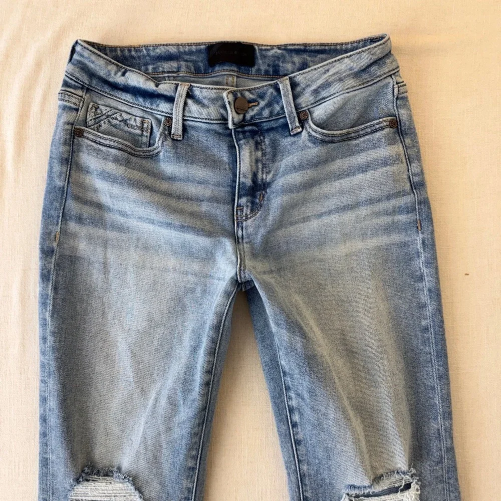 Buckle Black Fit No. 53 Distressed Flare Leg Jeans Womens 27x30 Light Blue
